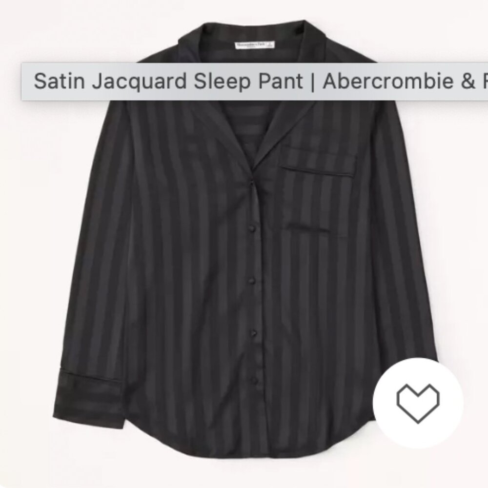 Abercrombie and Fitch Satin Jacquard Sleep Button-Down top